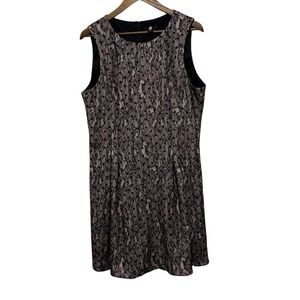 Jason Wu JW Dress Womens XL Black Pink Floral Lace Sleeveless Knit Knee Length